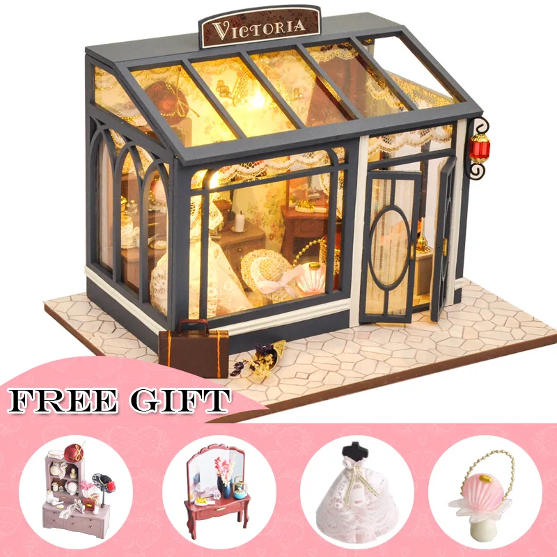 CUTEBEE DIY Кукольный дом деревянные кукольные домики миниатюрный кукольный домик мебель набор игрушек для детей Рождественский подарок TD24 - Цвет: TD28