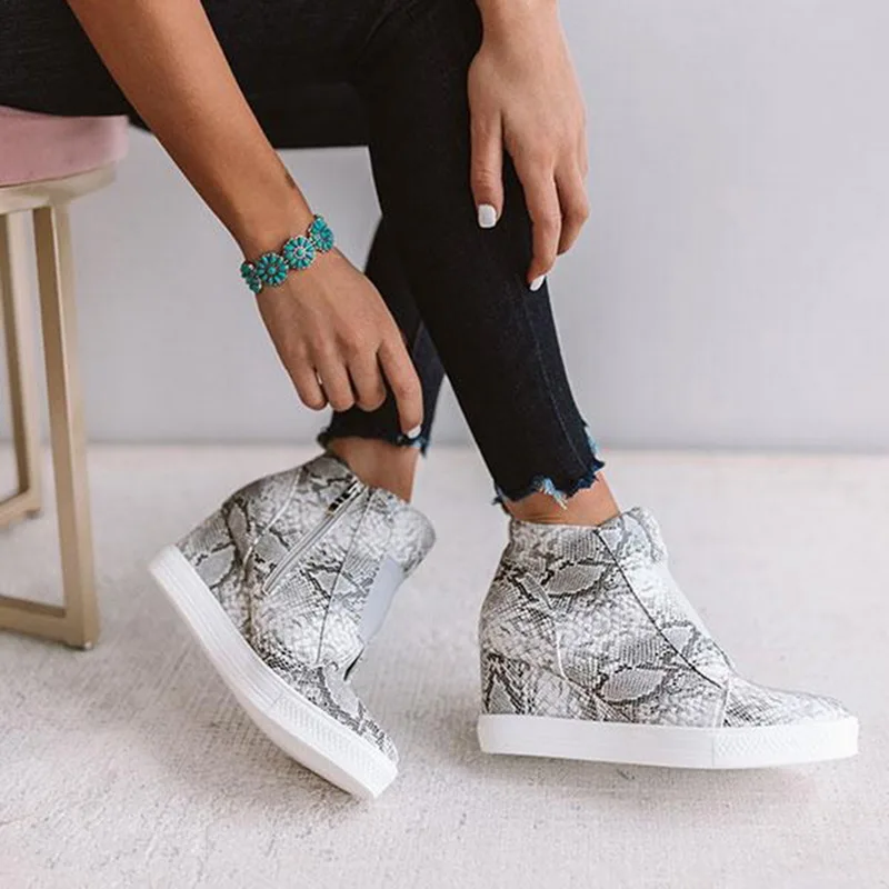 Женская кожаная обувь ADISPUTENT Повседневная дышащая Вулканизированная на молнии