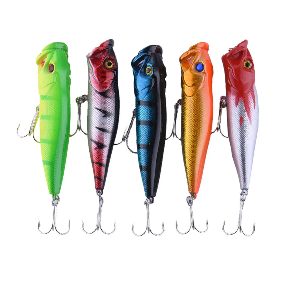 6 шт. классический Поппер приманки жесткий Рыбная ловля Морской Рыболовные с