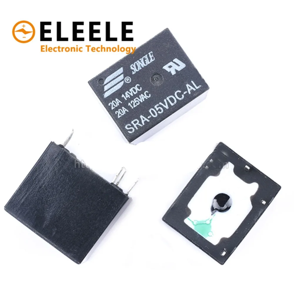 5 В 12 24 постоянного тока 20A DC Мощность реле SRA 05VDC CL 12VDC 24VDC 5Pin PCB Тип наличии Черный