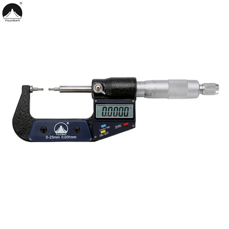 

FUJISAN Digital Outside Micrometer 0-25mm/0.001 Gauge Tip Probe 2mm Small Head Calipers Measuring Tools