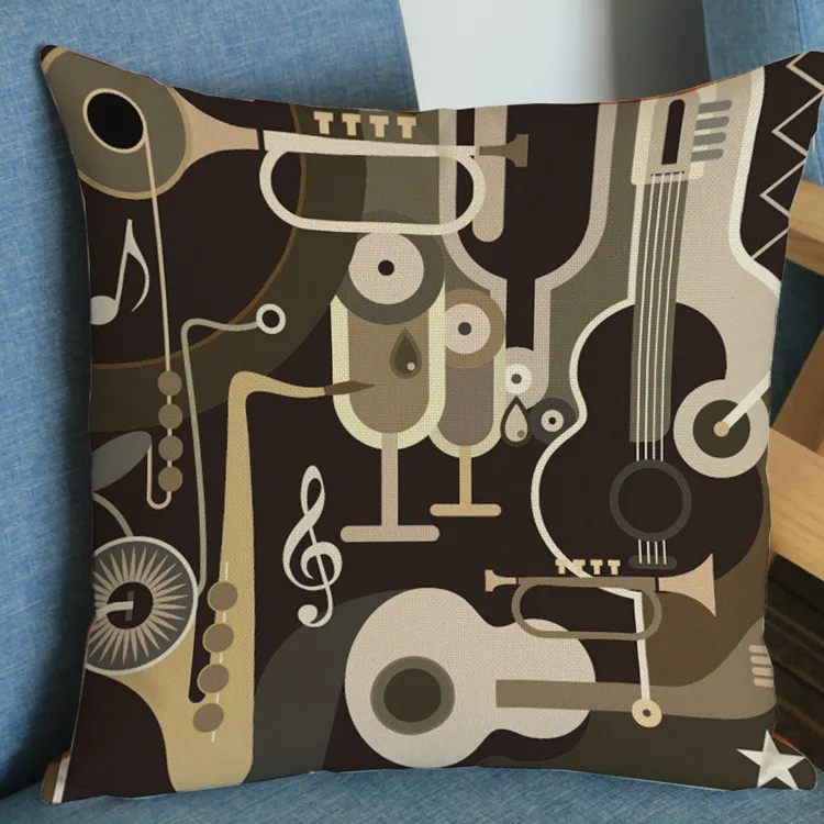 Майк Гитары Музыкальные инструменты узор творческий печатных Чехлы для подушек
