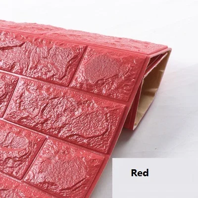 Red DIY самоклеющиеся 3D наклейки на стену s Декор для спальни пенопластовый кирпич декор комнаты обои настенный Декор Гостиная Наклейка на стену для детской комнаты - Цвет: Red