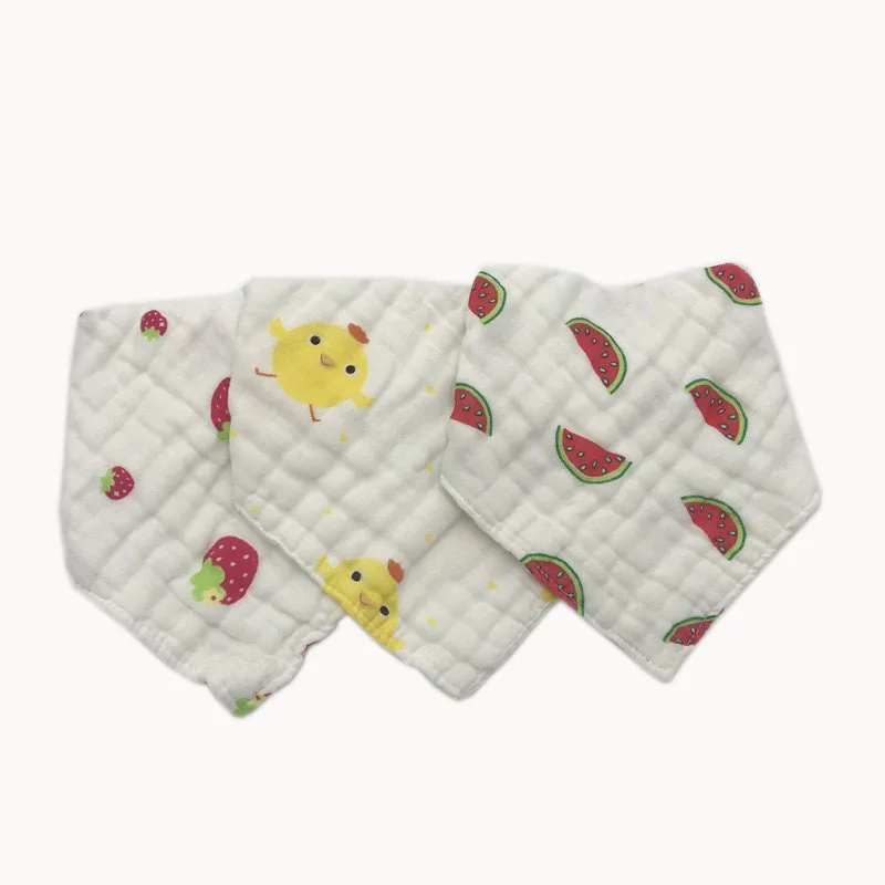 

3PCS/Lot Bandana Bib Set 100% Natural Cotton Muslin Teething Bibs Soft Absorbent Mix 3 Colors for girls and boys