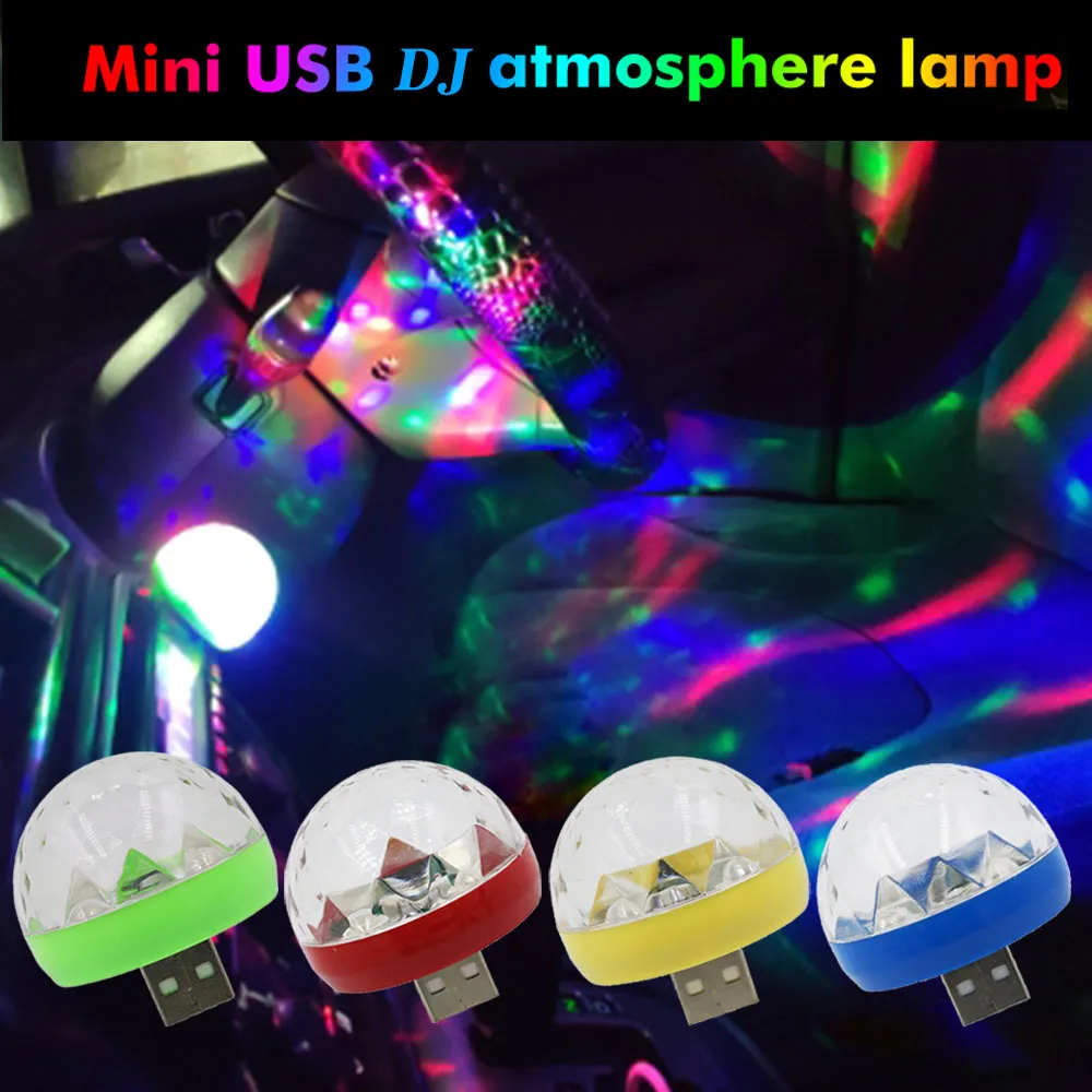 Led USB автомобильный атмосферный свет 5 в RGB мини красочный 4 Вт сценическое