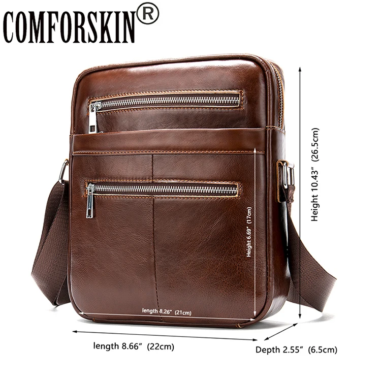 COMFORSKIN, Новое поступление, мужская сумка через плечо, роскошная, яловая кожа, Ретро стиль, мужская сумка-мессенджер, высокое качество, мужская кожаная сумка