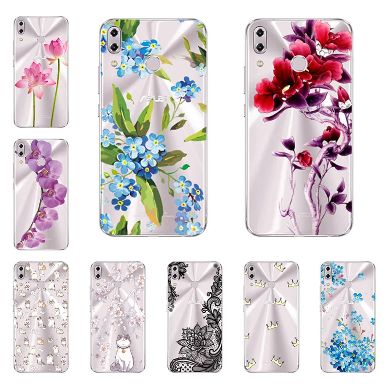 Soft TPU for asus zenfone 5 5z ze620kl zs620kl 4 3 max zc553kl zc520tl zc520kl Pro ZC554KL ze520kl ze552kl Case flower Cover |