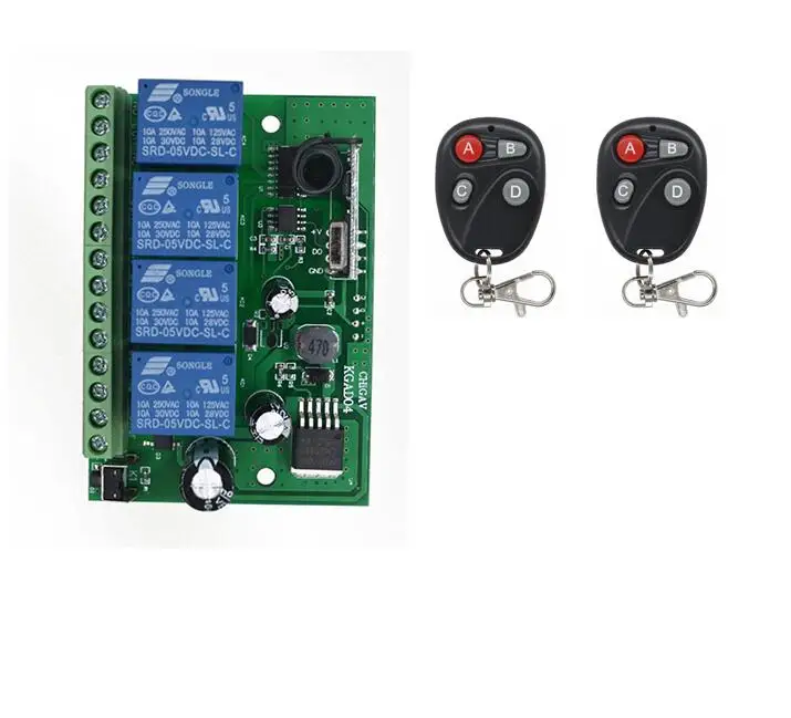 Беспроводной AC/DC12V 24V 36V 4CH 200M пульт дистанционного управления релейный