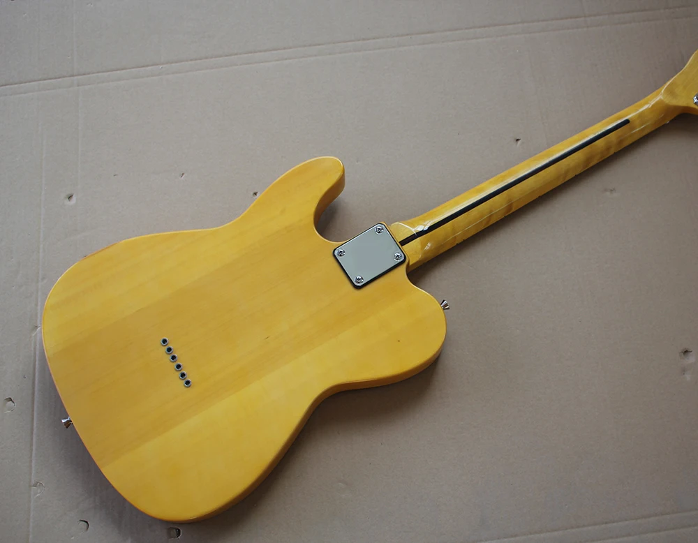 Заводской пользовательский магазин 2016 Новый telecaster желтая древесина клен гриф 6