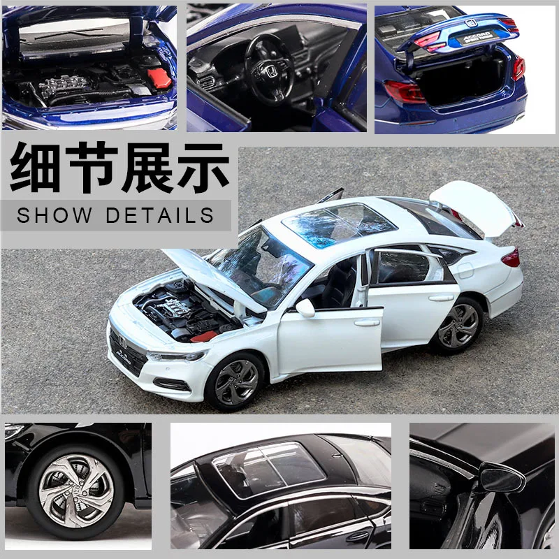 1:32 Honda Accord, модель автомобиля, имитация сплава, модель автомобиля, звук и светильник, украшение автомобиля, духи, сиденье, детская игрушка, автомобиль