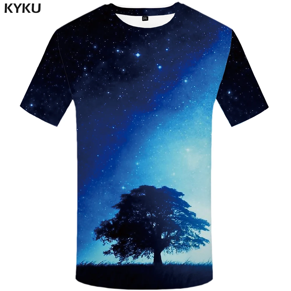 KYKU Galaxy футболка Для женщин голубое небо в стиле панк рок Harajuku уличная s Костюмы 2018