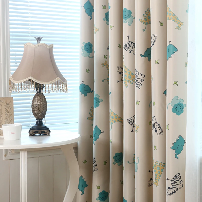 ICECUR Милая мультяшная зоо напечатанная полу-затемненная занавеска s для Kdis