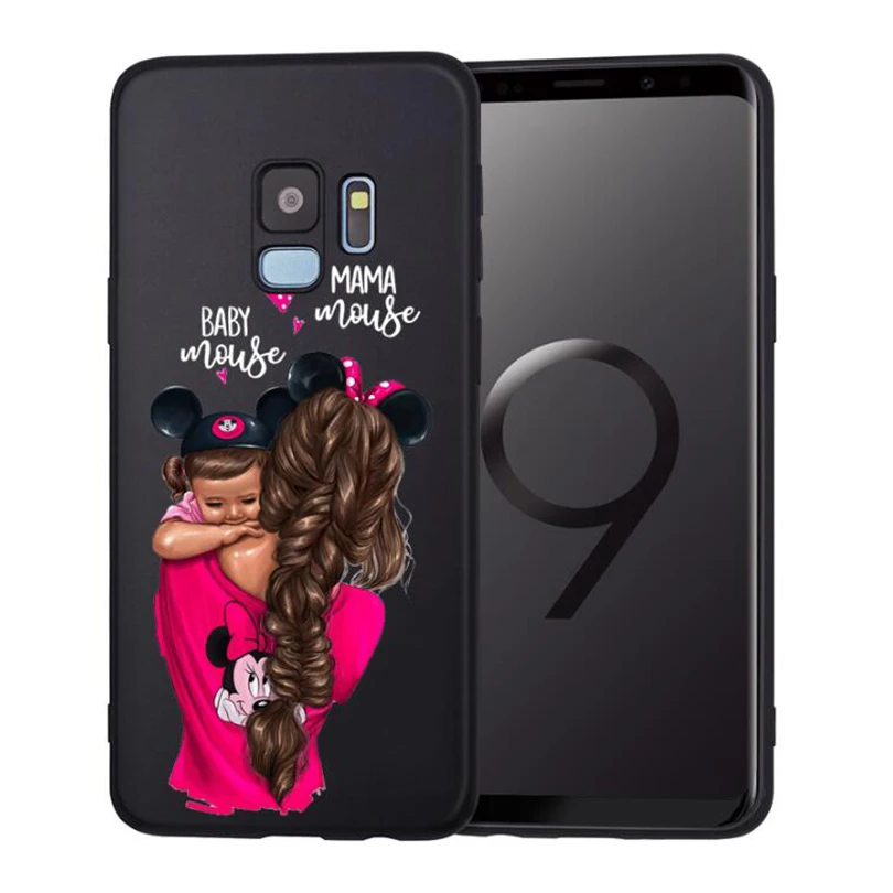 Чехол для телефона с изображением мышки для мамы и девочки для Samsung Galaxy S8 S9 S10 Plus S7 S6 Edge S10 Lite Note8 9 family Cover Etui - Цвет: case 2