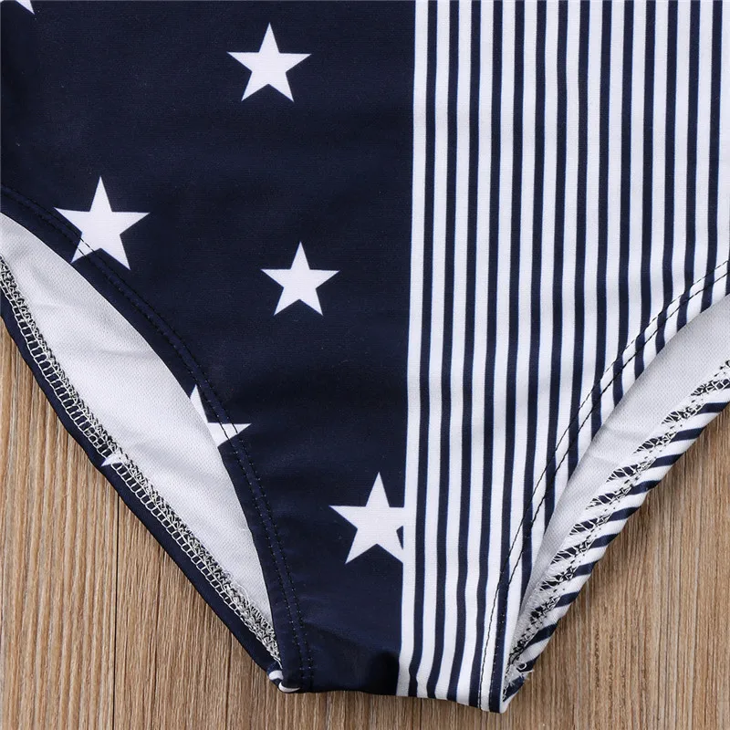 Купальник для мамы и дочки с принтом в полоску цельный бикини 2018 пляжная одежда