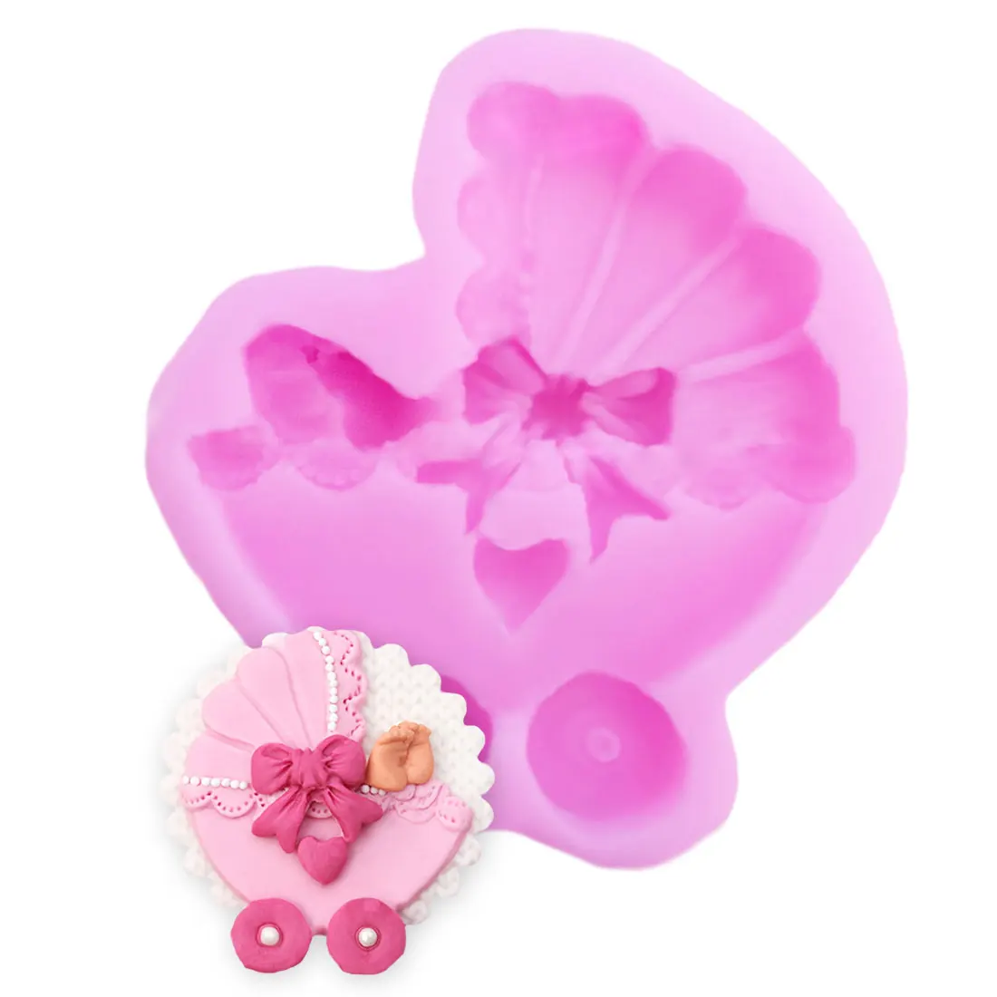 Силиконовая форма для торта 1 шт. в виде детской коляски формы шоколадного мыла