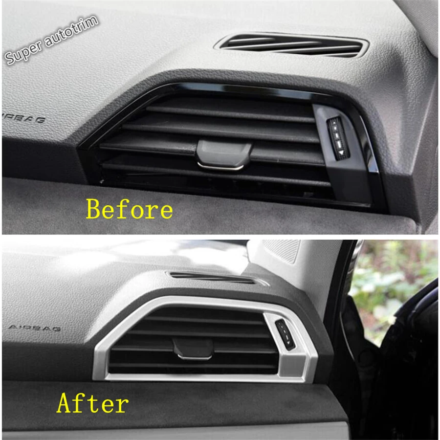 

Dashboard Side Air Condition Outlet Vent Cover Trim ABS Accessories Interior Fit For Audi Q3 2019 2020 2021 Matt Carbon Fiber