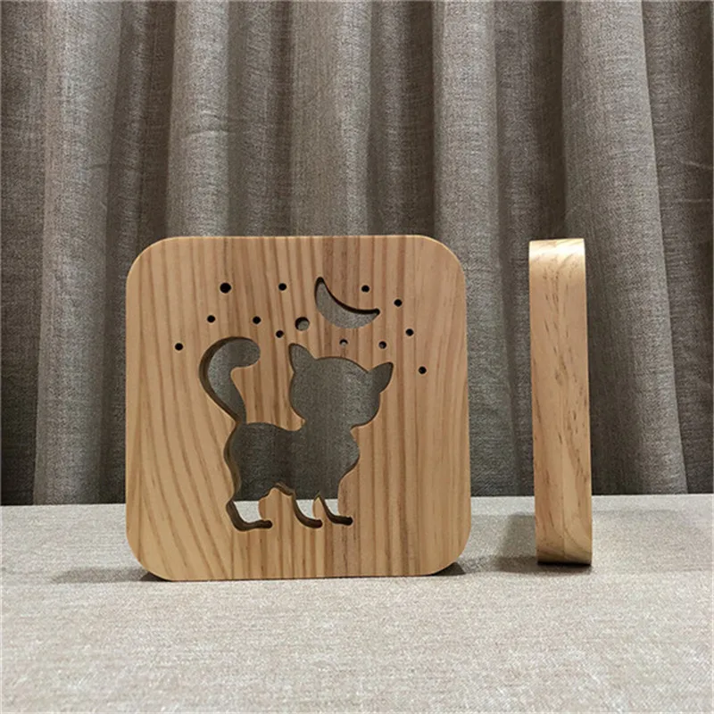 3d лампа в виде кошки светодиодный ночник с USB светильник льник для сна