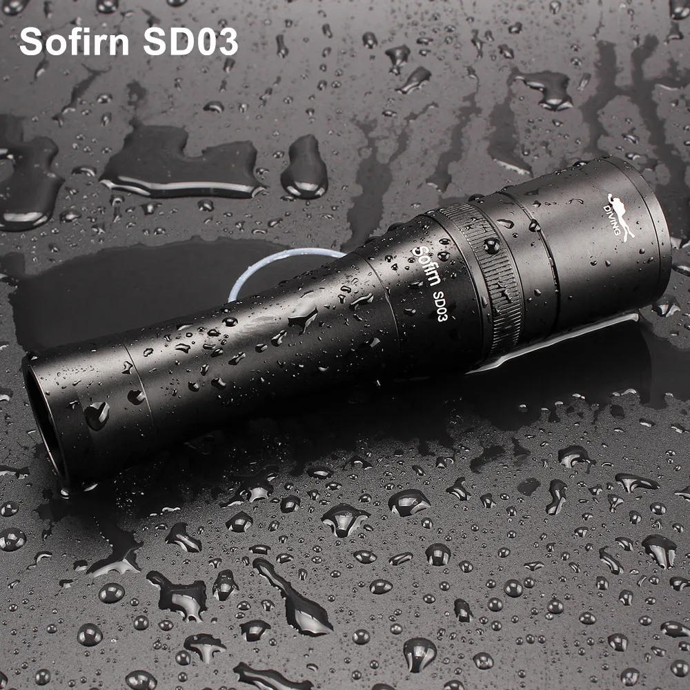 Светодиодный фонарик Sofirn SD03 для дайвинга с аквалангом 18650 Cree XML2 850LM светодиодный