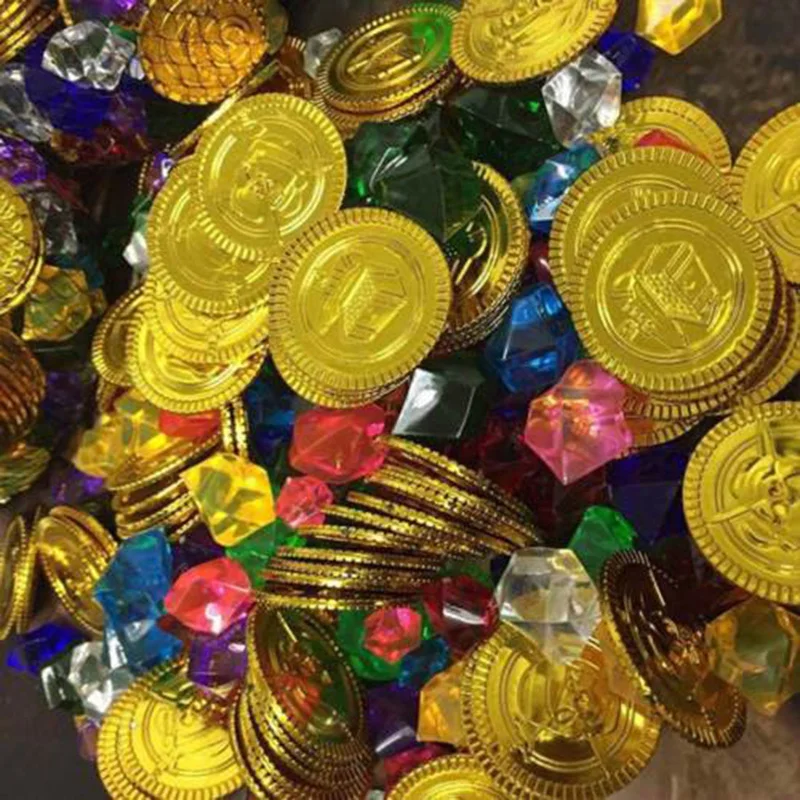 120 шт пиратские золотые монеты и драгоценные камни ювелирные изделия бриллианты