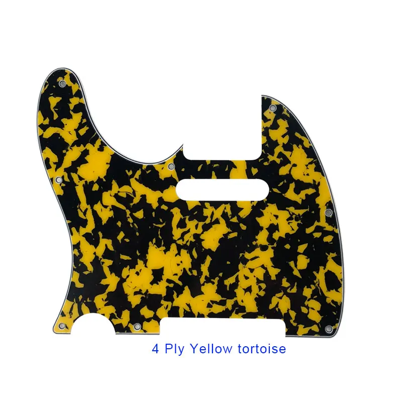 Pleroo Гитары аксессуары для левой руки Pickguards для американский Стандартный Tele гитара Telecaster 8 Винт гитара отверстия защитная пластина - Цвет: 4ply yellow tortoise