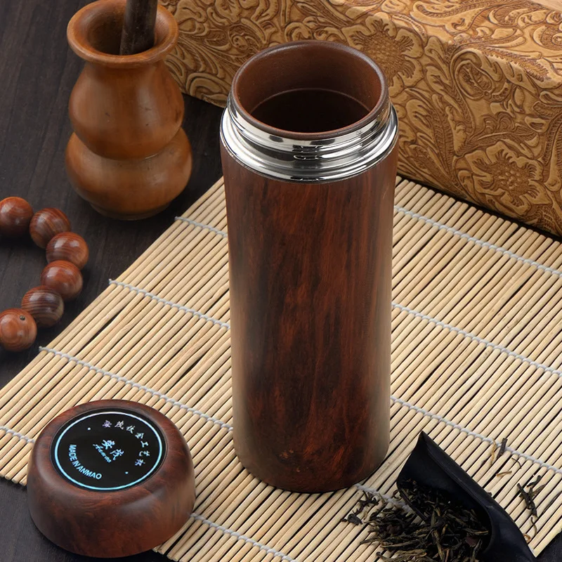 300 мл креативный деревянный термос с пурпурным песочным вкладышем бамбуковые