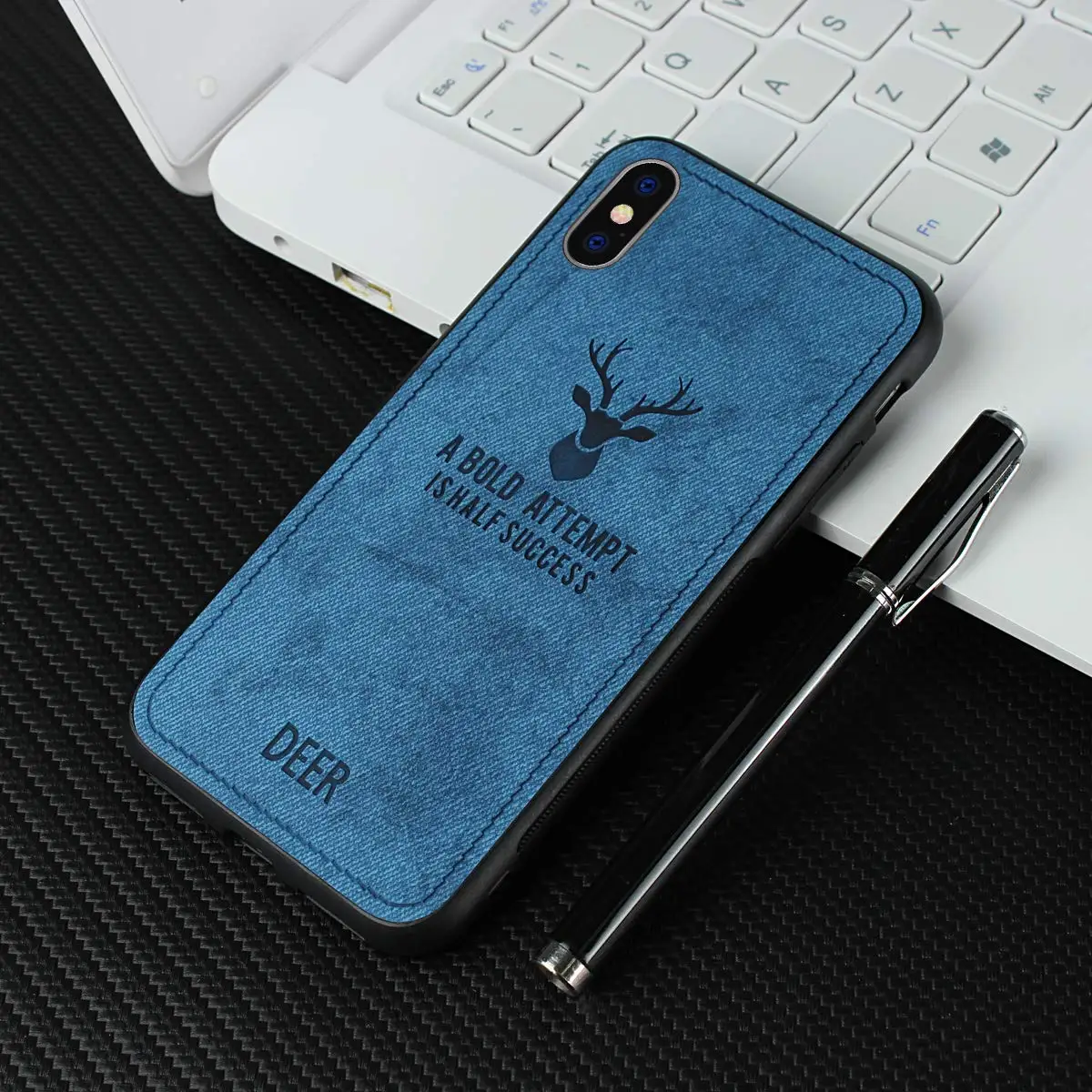 Тканевая текстура Мягкий силиконовый чехол из ТПУ с 3D принтом оленя для iPhone 6 6s SE 5G