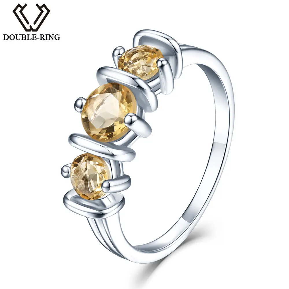 

DOUBLE-R 1.14ct Natural Citrine 925 Sterling Silver RingFor Women Gemstone