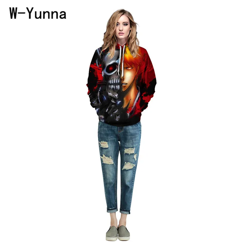 Женская толстовка с капюшоном W Yunna пуловер длинным рукавом и 3D принтом