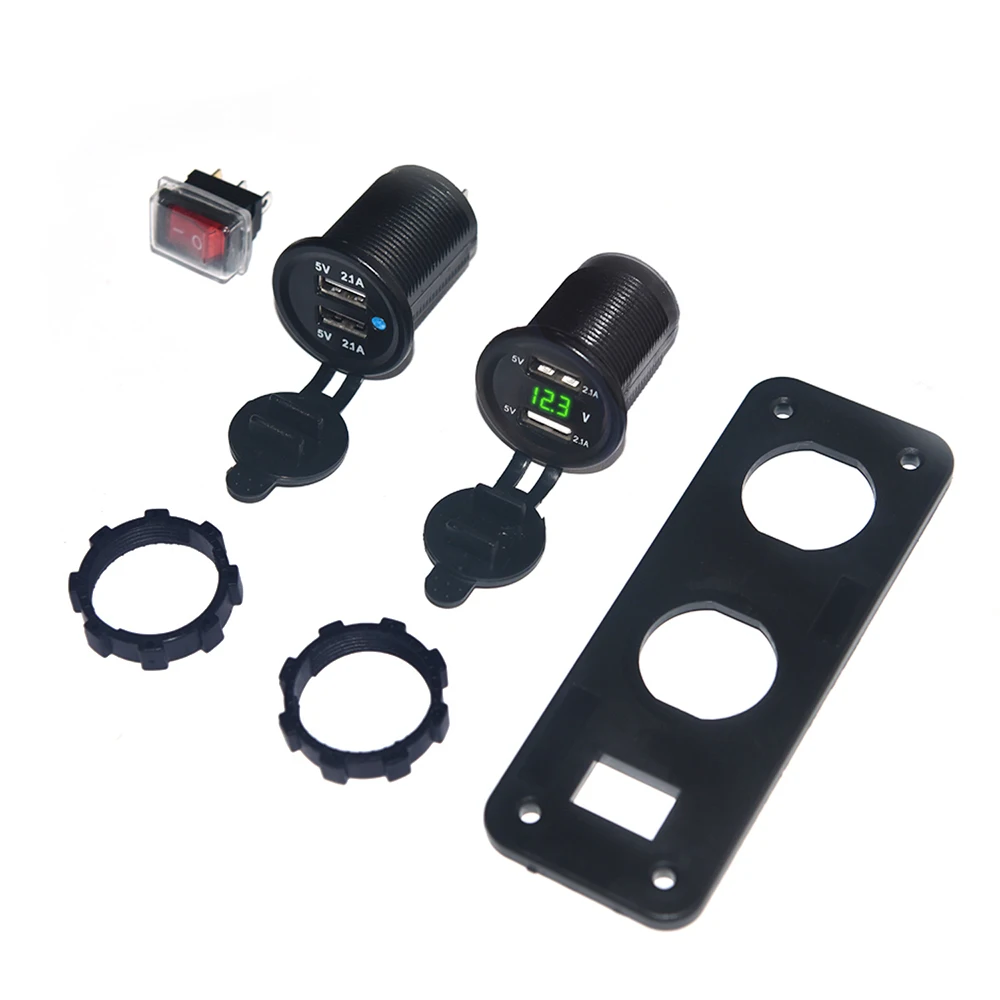4 порта USB 12 V-30 V розетка для автомобильного прикуривателя автомобиля Зарядное устройство вольтметр с переключателем Панель 4.2A Зарядка для телефонов/автомобиля/лодки/мотоцикл