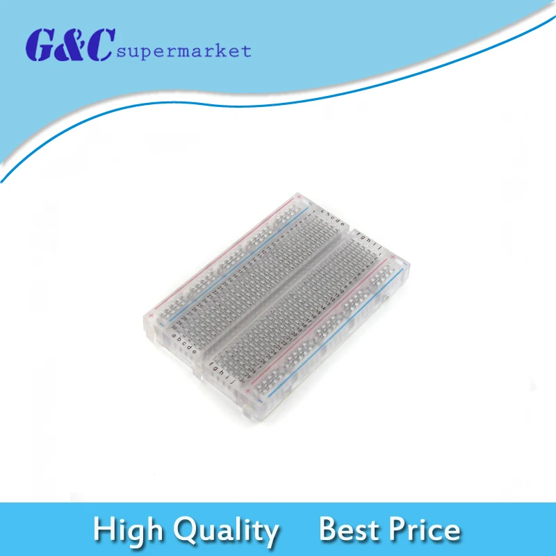 Мини макетная доска прозрачный материал 400 точек в наличии сделай сам|breadboard