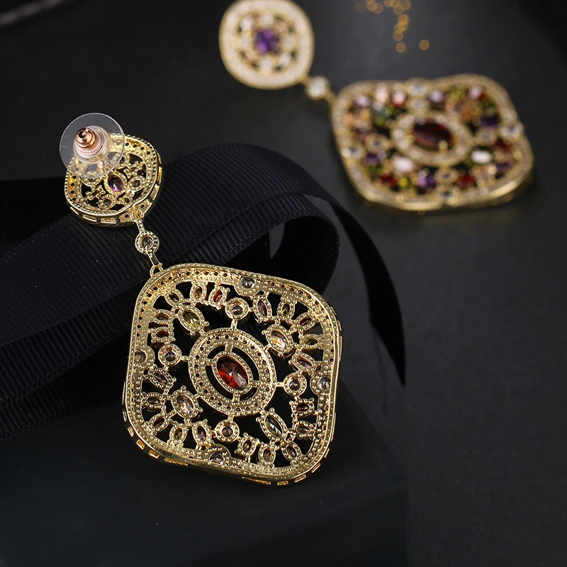 Женские серьги подвески с фианитом EMMAYA роскошные полностью Блестящий Кристалл