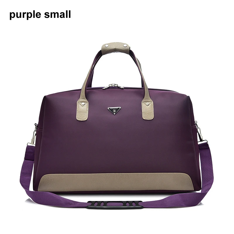 purple small size NIYOBO новая водонепроницаемая оксфордская Женская дорожная сумка из лоскутной кожи, мужские дорожные сумки для путешествий, Большая вместительная сумка для багажа, сумка на плечо - Цвет: purple small size