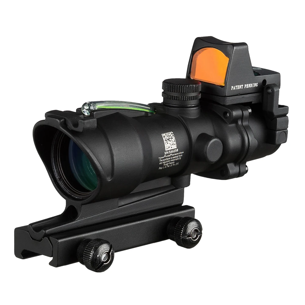 Acog 4x32 оптический прицел Cahevron сетка волокно зеленый подсвеченный красным с Rmr мини