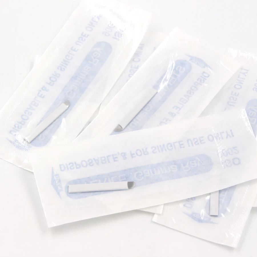 500 шт. 10f микроблейдинг формы татуировки иглы перманентный макияж бровей вышивка