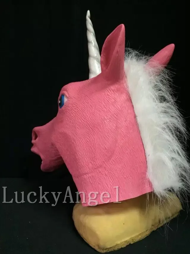 2016 Новинка ближайшие Хэллоуин животных Маски для век красный латекс Единорог