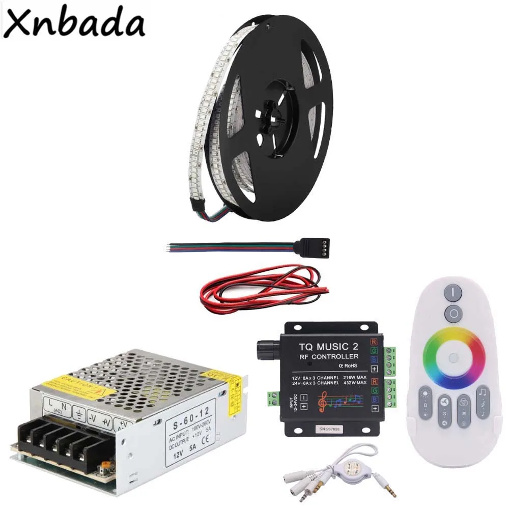 DC12V 2835SMD 234Leds/m RGB Led Strip Light With TQ Muisc 2 RF Remote Controller Power Transformer Kit 5M 10M 15M 20M | Лампы и