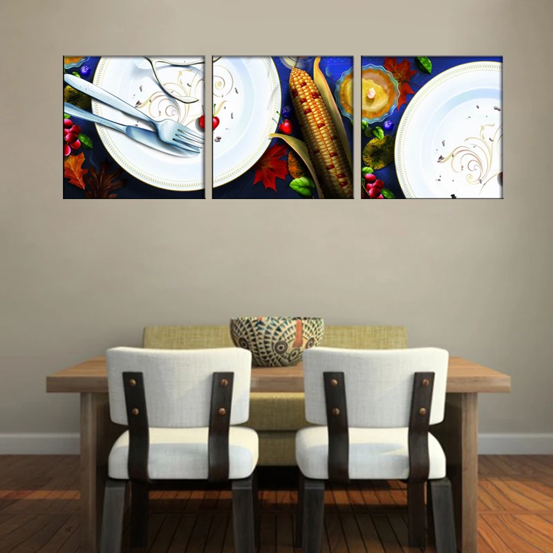 3 шт. посуда Реалистичная натюрморт кухня декоративная холст печать живопись