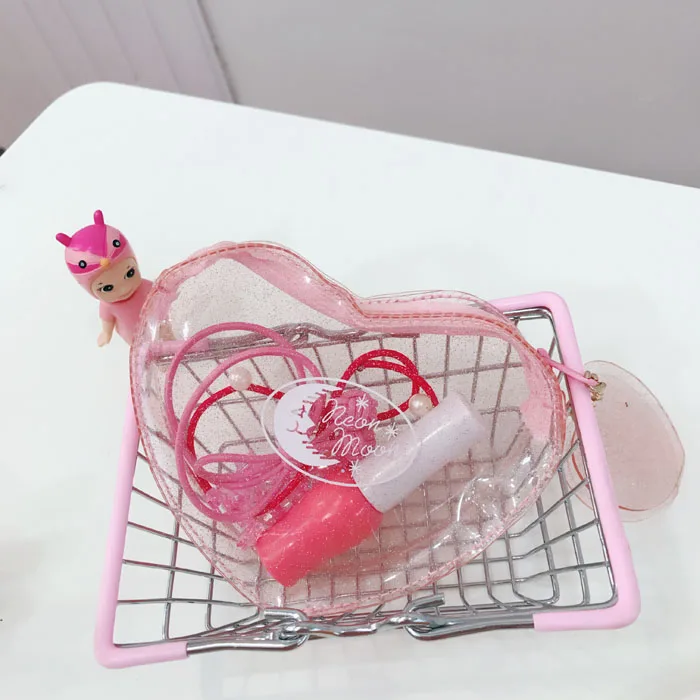 Корейский голографический прозрачный Желейный кошелек женский милый розовый в форме сердца нулевой кошелек маленькая свежая Девичья сумка для монет мини сумочка