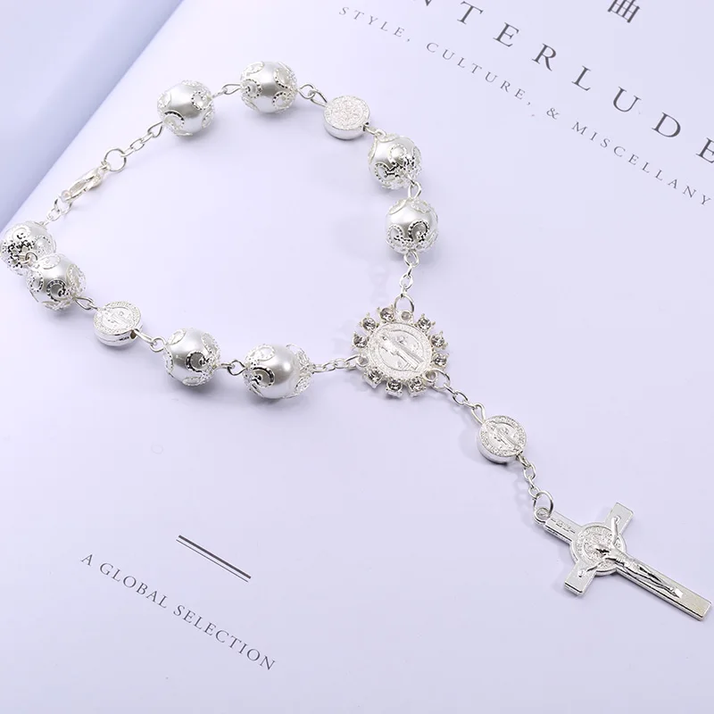 Браслет с розами в виде Иисуса святое сердце Мэри Гвадалупе Божественная милость