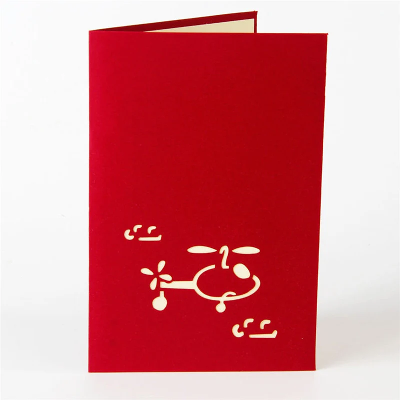 3D лазерная вырезка ручной работы резьба вертолет бумажные Пригласительные