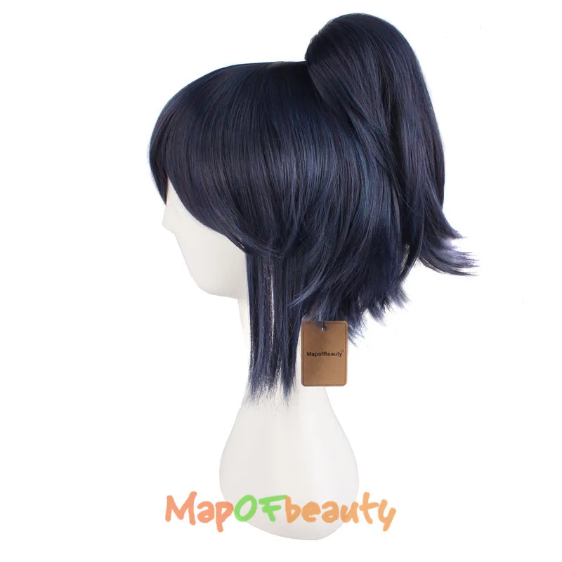 MapofBeauty короткий кудрявый 12 &quotчерный микс синий Косплей парики TouKenRanBu мужские