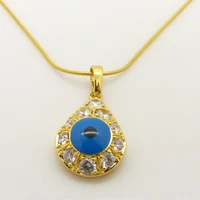 blue evil eye design yellow gold filled womens pendant necklace chain 30mm15mm