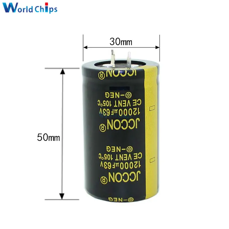 Diymore алюминиевый электролитический конденсатор 63V 12000 мкФ 30X50mm Высокочастотный
