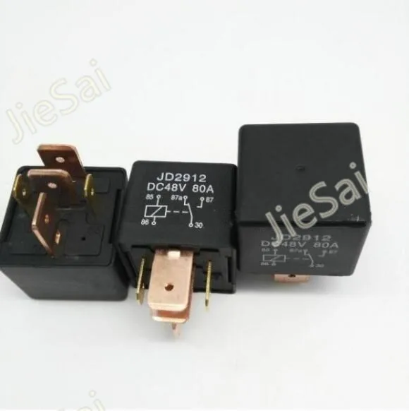 Высокое качество Черный 4 pin 5 pin 80A 12 V/48VDC автомобильное реле и напряжение могут быть настроены