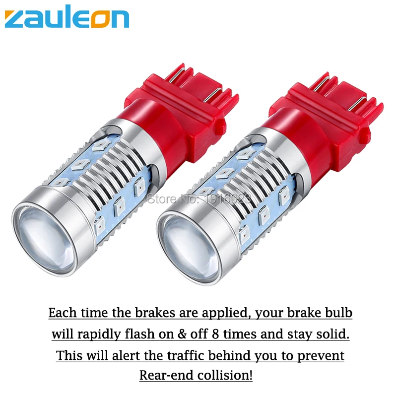 Zauleon 2 шт. 3157 красный светодиодный стробоскопический задний стоп светильник