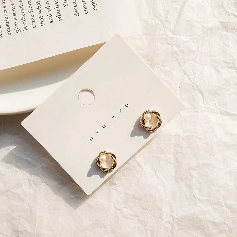 Женские маленькие серьги-гвоздики Золотые серьги модные ювелирные изделия