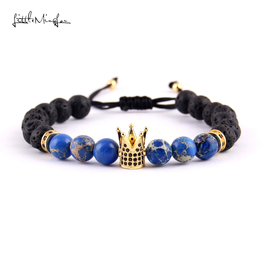 Браслет с каменными бусинами и короной 8 мм|braided bracelet|bead braceletstone bead bracelet |