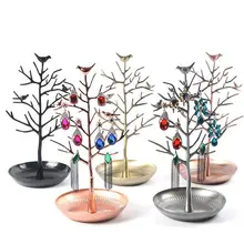 Hot Selling beautiful Jewelry Display Stand Rack Tree Bird Stand Iron Necklace Earring Holder Bracelet Fashion Organizer 5 Color