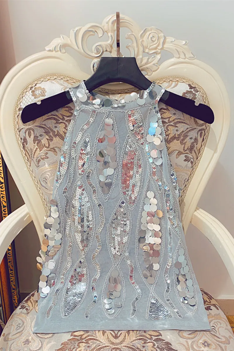 Neploe волна блестки топы на бретелях Blingbling Женский Топ рубашка без рукавов Лето новая одежда модная женская жилетка 53235