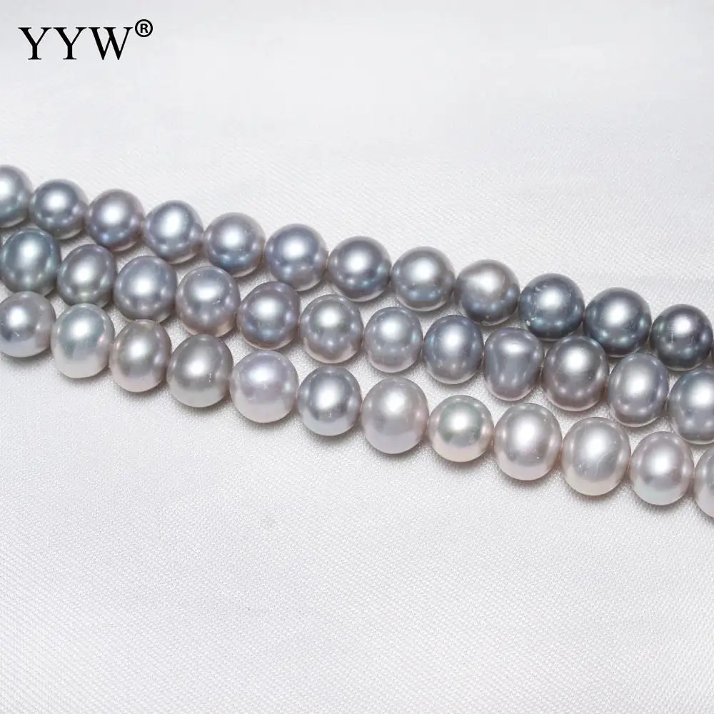 

Cultured Potato Freshwater Pearl Beads Grey 8-9mm Approx 0.8mm Sold Per 15.7 Inch Strand